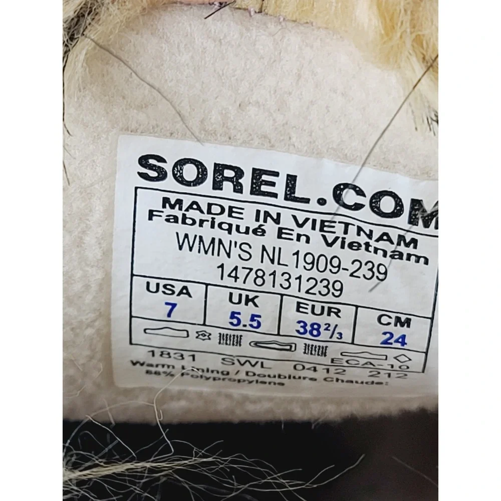 Sorel Insulated Faux Fur Lace-Up Snow Winter Boots Women's Size 7 Brown‎ Red.